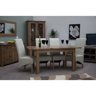 Rustic Wooden Extending Dining Table, Oak Wood