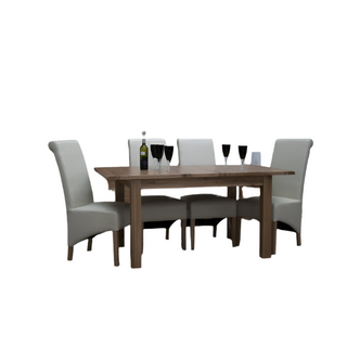 Rustic Wooden Extending Dining Table, Oak Wood