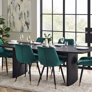 Louis Black Fluted Extending Dining Table