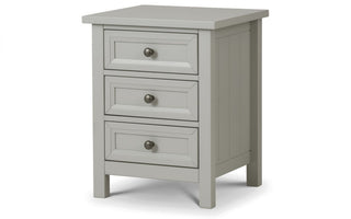 Maine 3 Drawer Bedside Table, Dove Grey