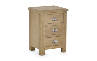 Memphis Limed Oak 3 Drawer Bedside