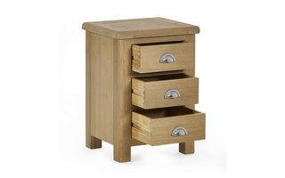 Memphis Limed Oak 3 Drawer Bedside