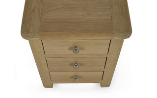 Memphis Limed Oak 3 Drawer Bedside