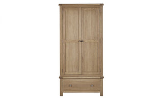 Memphis Limed Oak 2 Door 1 Drawer Wardrobe