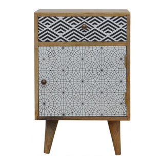 Mixed Pattern Bedside, Screen Printed