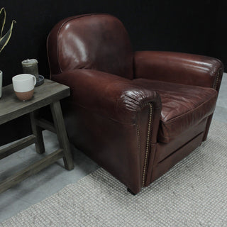 Vintage Leather Art Deco Armchair