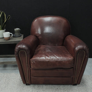 Vintage Leather Art Deco Armchair