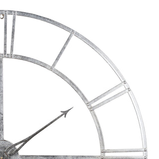 Large Skeleton Wall Clock, Silver Foil