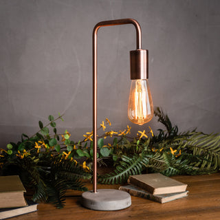 Copper Lamp With Stone Base