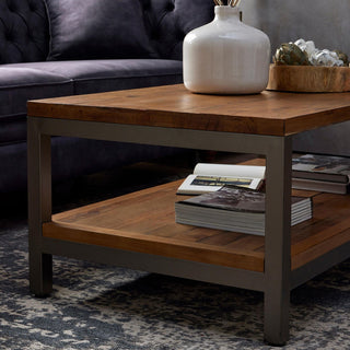 Coffee Table, Pine Plank & Metal