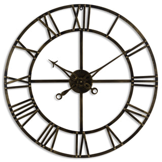 Antique Brass Skeleton Clock, Small