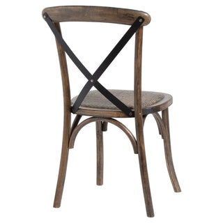 Cross Back Dining Chair, Brown