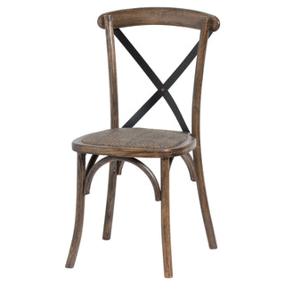 Cross Back Dining Chair, Brown
