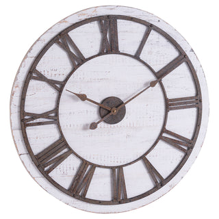Aged Numerals Wooden Clock