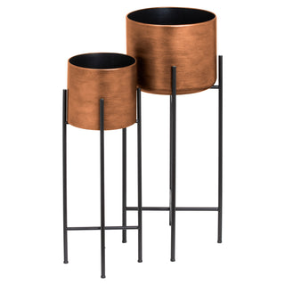Set Of Two Copper Planters