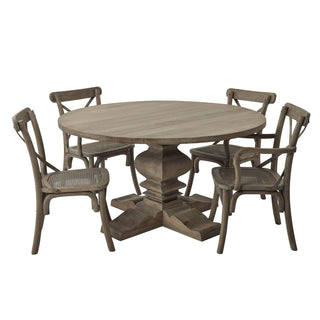 Pedestal Dining Table, Acacia Wood