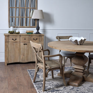 Pedestal Dining Table, Acacia Wood