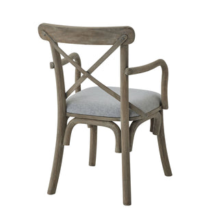 Chair With Fabric Seat, Acacia Wood