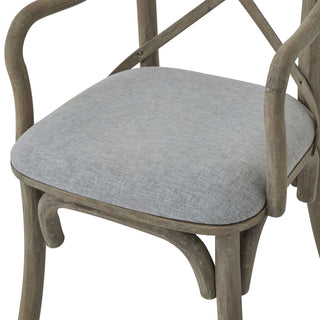 Chair With Fabric Seat, Acacia Wood