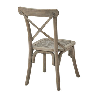 Cross Back Chair With Rush Seat