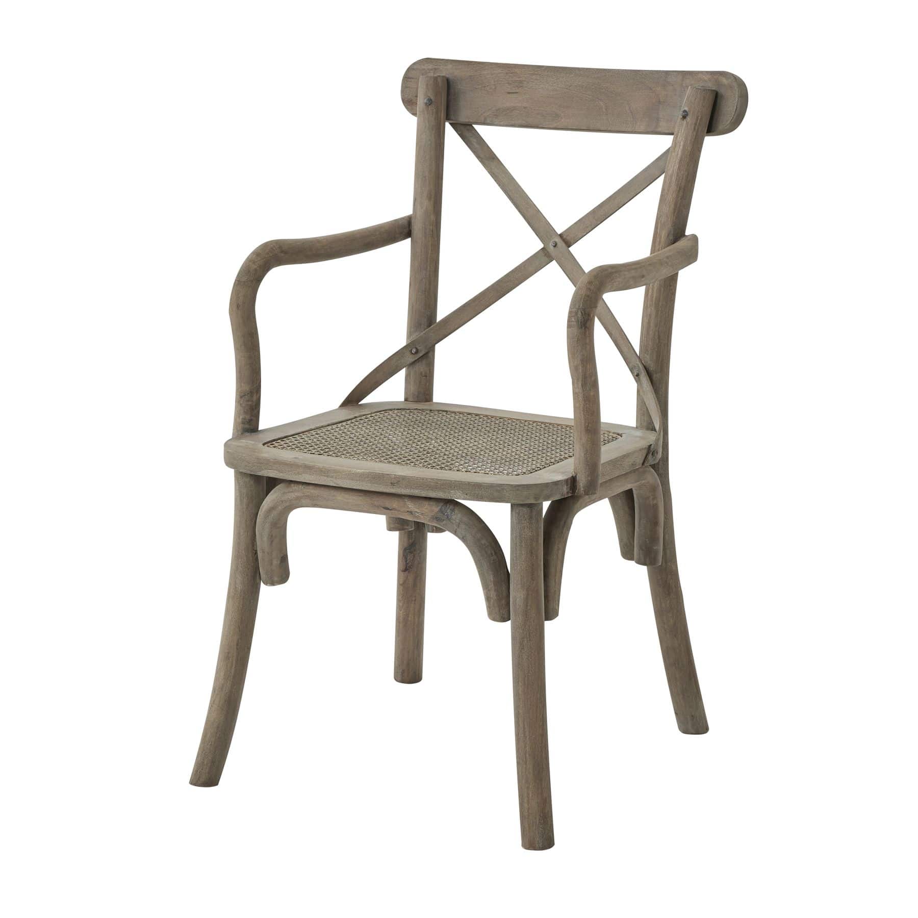 Chair With Rush Seat, Acacia Wood – Furniture by Jackson