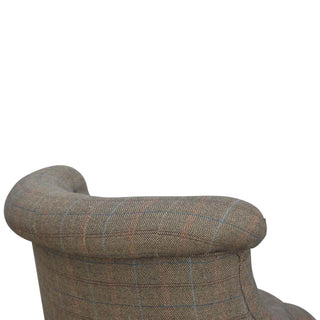 Deep Button Chair, Mixed Tweed