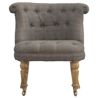 Deep Button Chair, Mixed Tweed