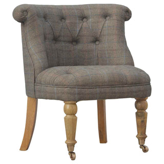 Deep Button Chair, Mixed Tweed