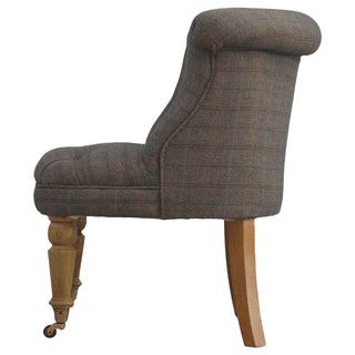 Deep Button Chair, Mixed Tweed