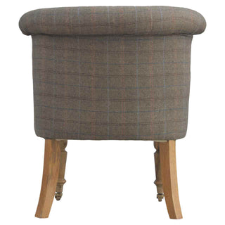 Deep Button Chair, Mixed Tweed