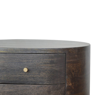 Ash Black Bedside with Brass Legs