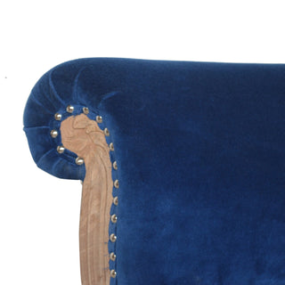Royal Blue Velvet Studded Chair