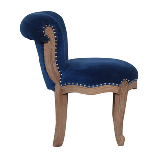 Royal Blue Velvet Studded Chair