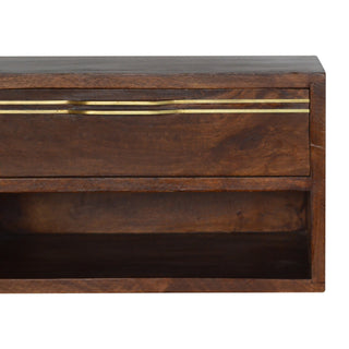 Chestnut and Brass Handle Bedside