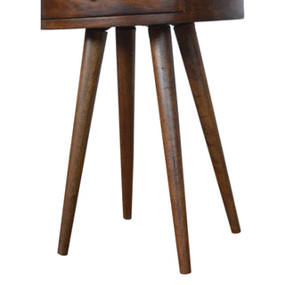 Circular Bedside Table, Chestnut