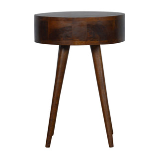 Circular Bedside Table, Chestnut