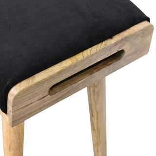 Velvet Tray Bench, Black