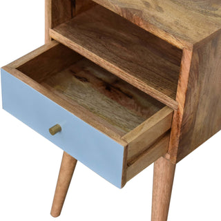 Narrow Bedside Table, Blue