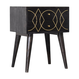 Oslo Bedside, Brass Inlay