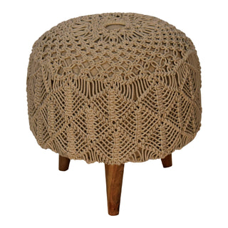 Crotchet Stool, Beige