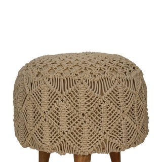 Crotchet Stool, Beige