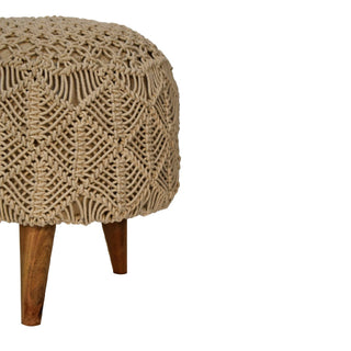 Crotchet Stool, Beige