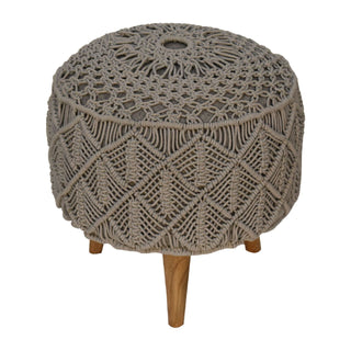 Crotchet Stool, Grey