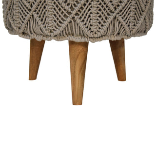 Crotchet Stool, Grey