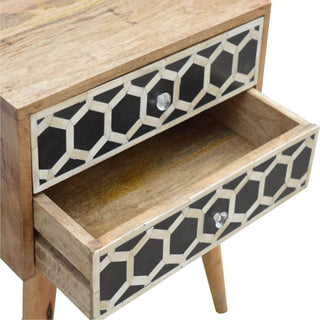 Bone Inlay Bedside Table