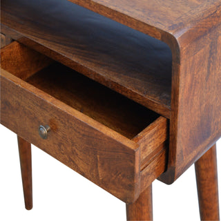 Arto Console Table With Shelf, Chestnut