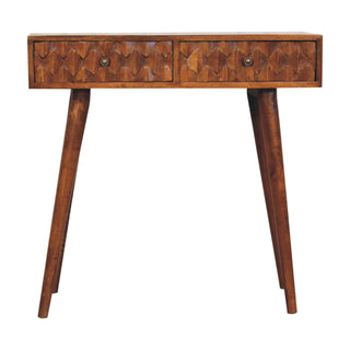 Pineapple Carved Console Table, Chestnut