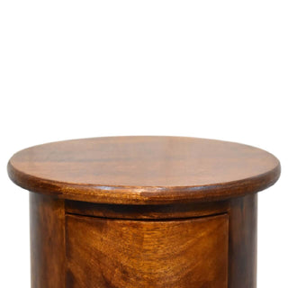 Drum Bedside Table, Chestnut