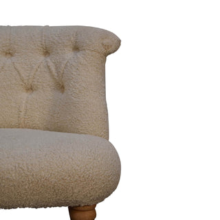 Bouclé Accent Chair, Cream