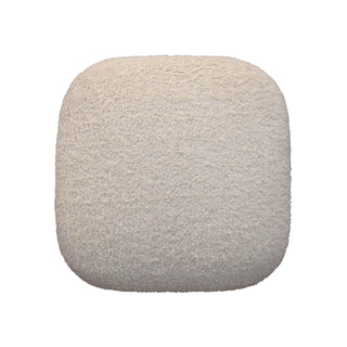 Bouclé Square Stool, Cream